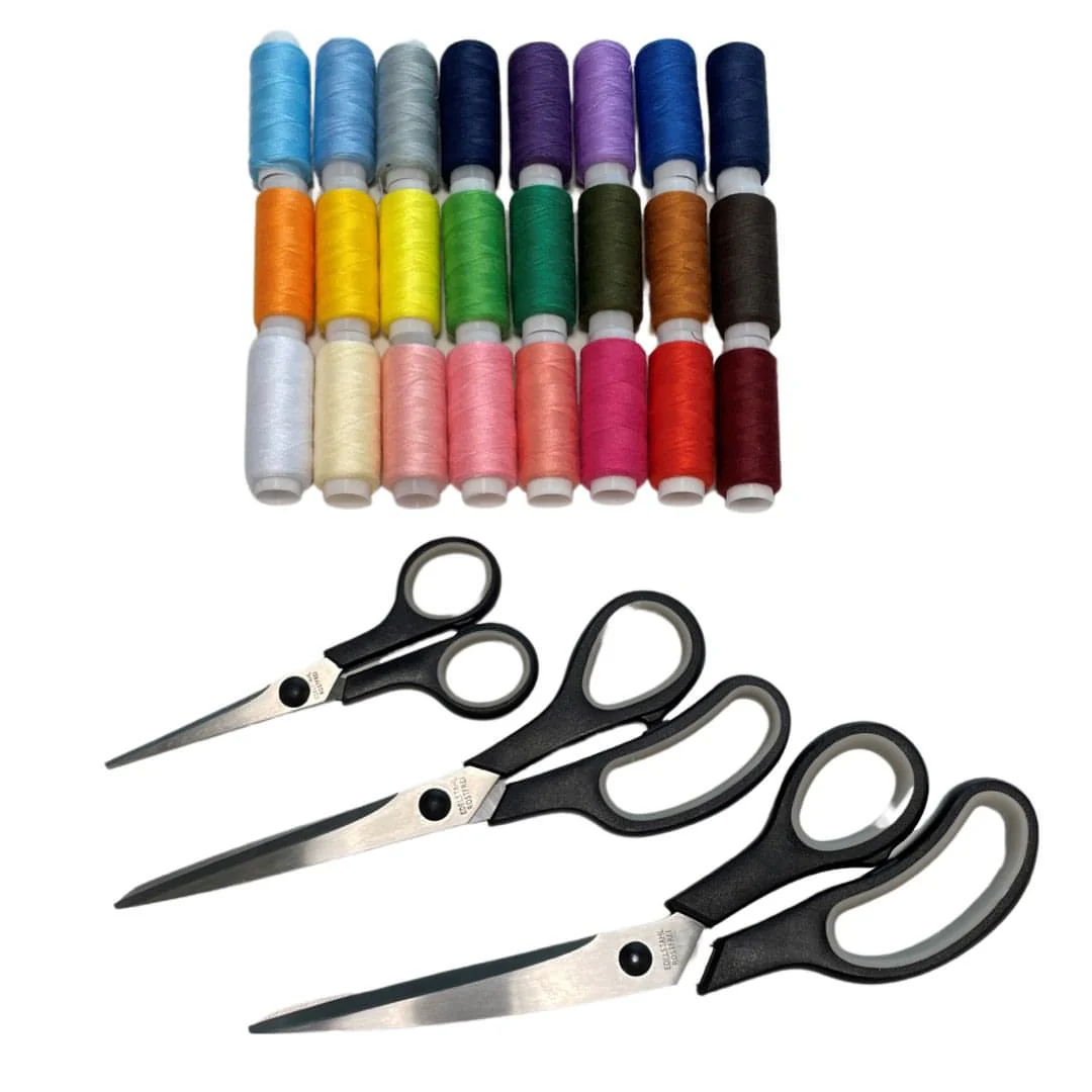 Premium Sewing Thread and Scissor Bundle - 24 x Thread Set and 3 x Scissor Set - Image 2