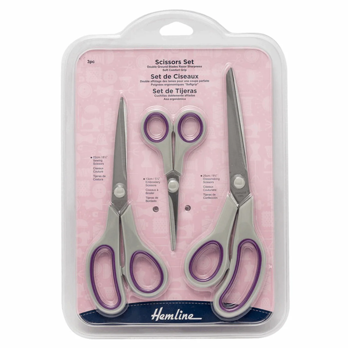 Luxury Set of 3 x Sewing Scissors - Heavy Duty for Dressmaking, Sewing and Embroidery - Image 2