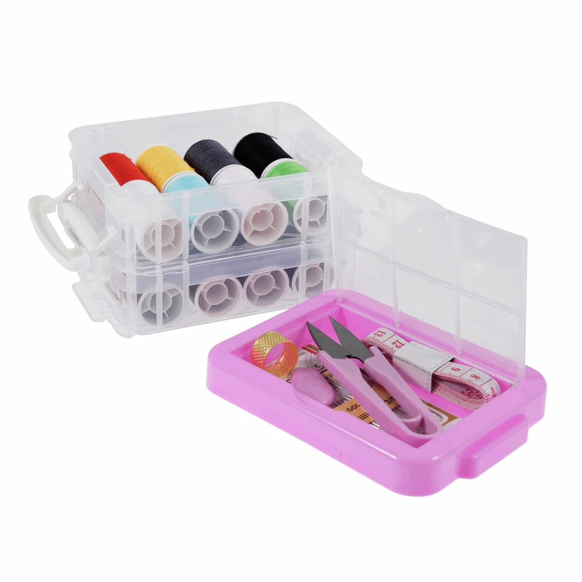 2 Tier Sewing Box Kit (includes 16 reels of thread)