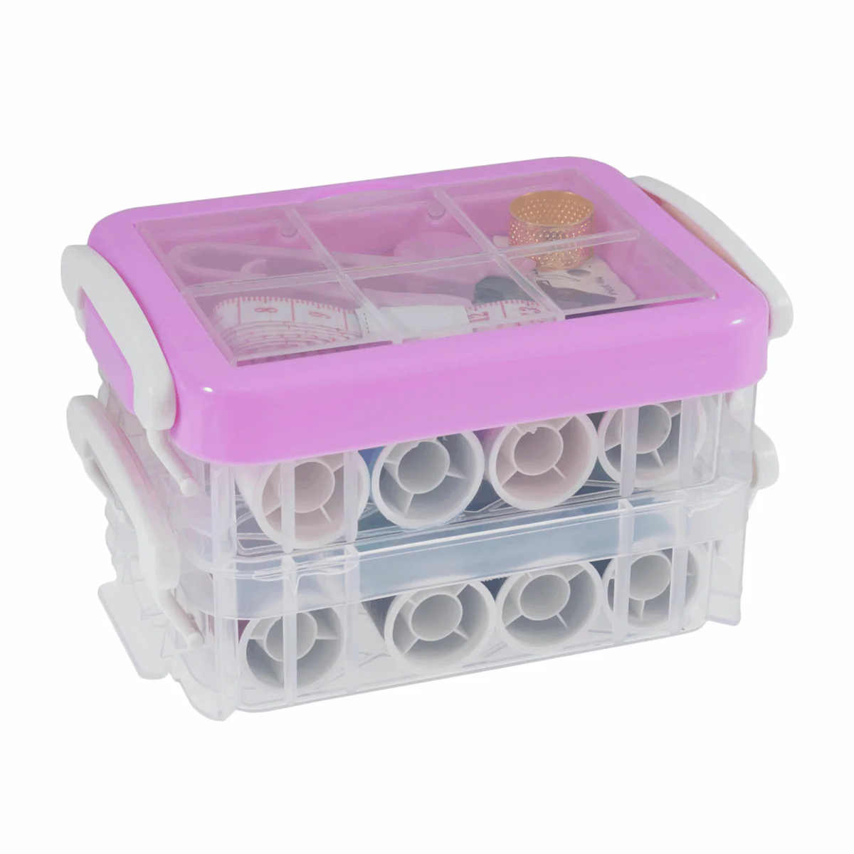 2 Tier Sewing Box Kit (includes 16 reels of thread) - Image 2