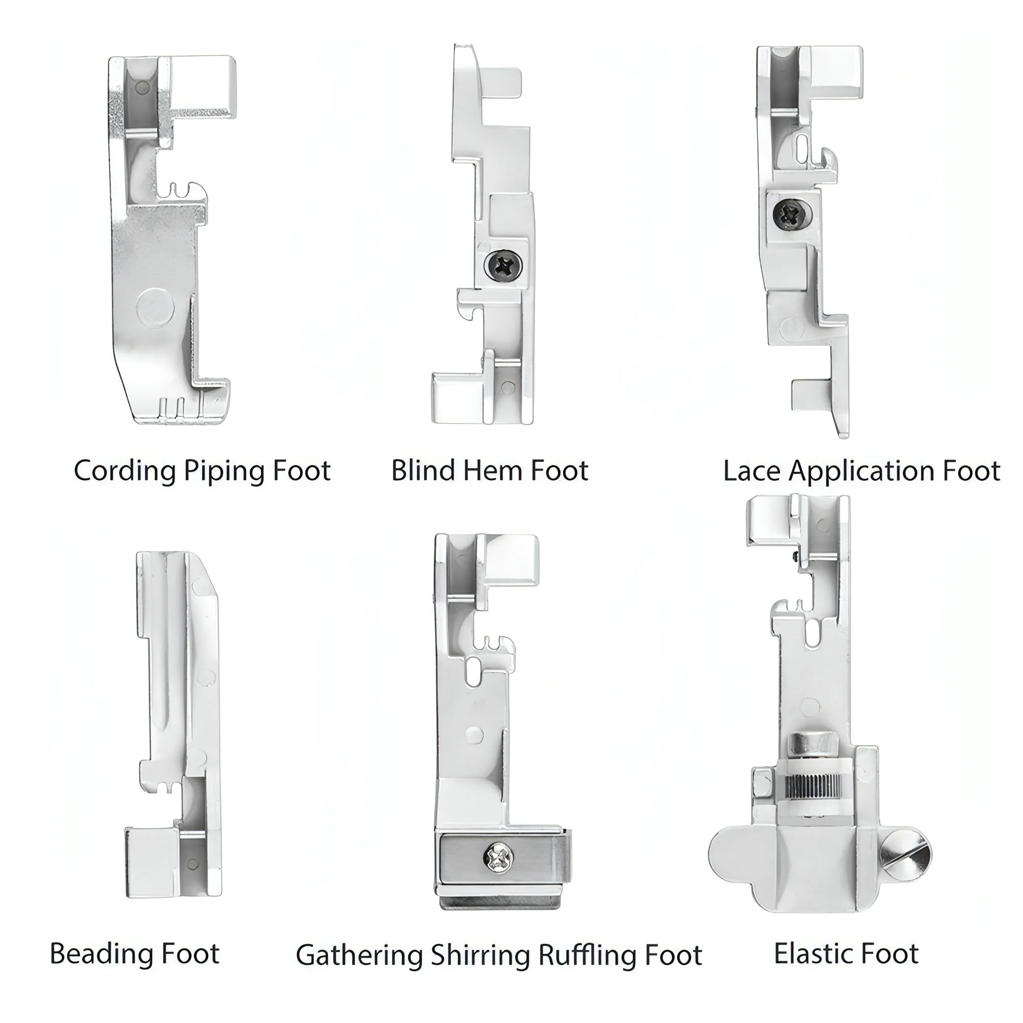 6-Piece Overlocker Foot Set for Singer Machines