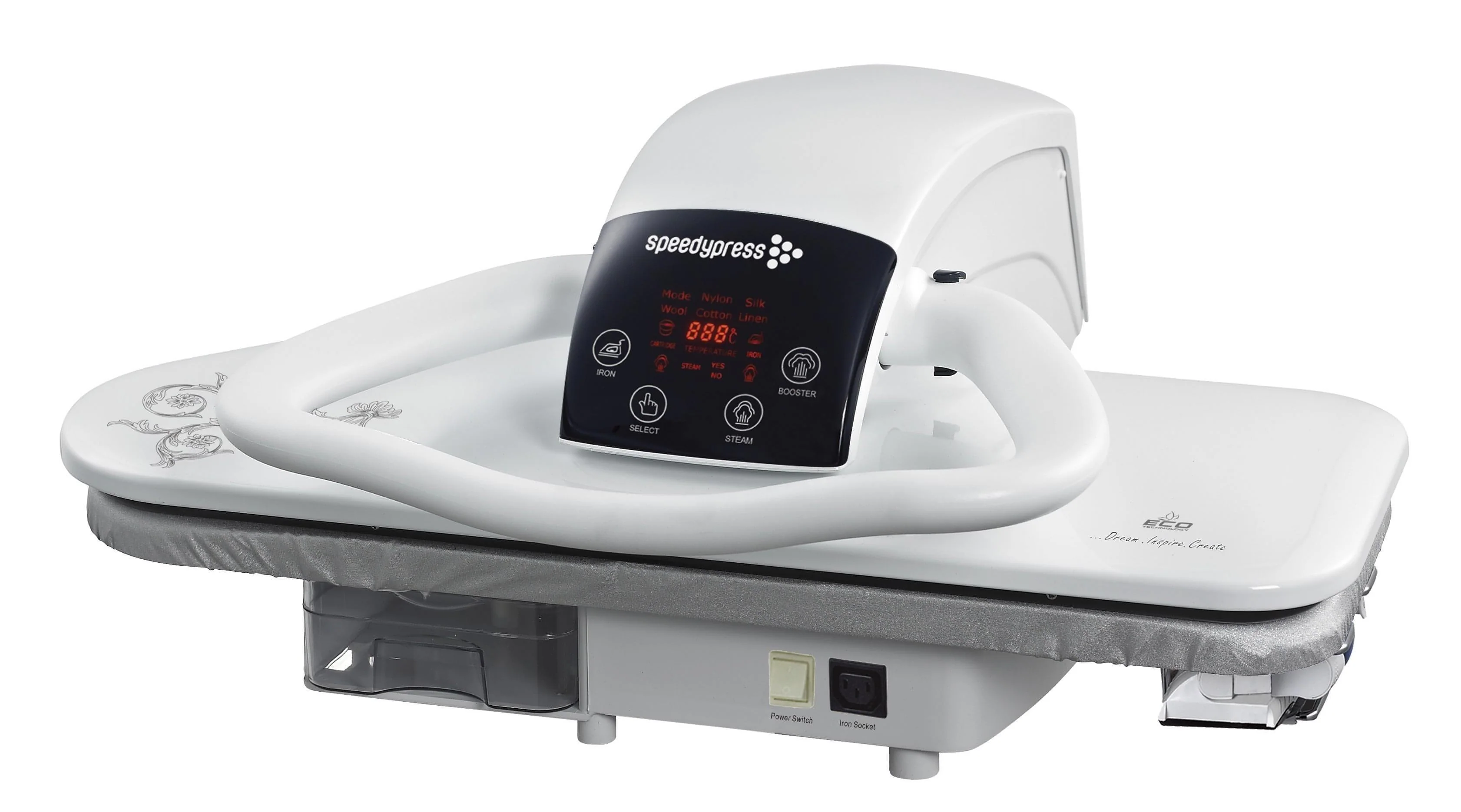 HD70 White Steam Ironing Press 68cm Professional Heavy Duty with Stand & Iron - Image 2
