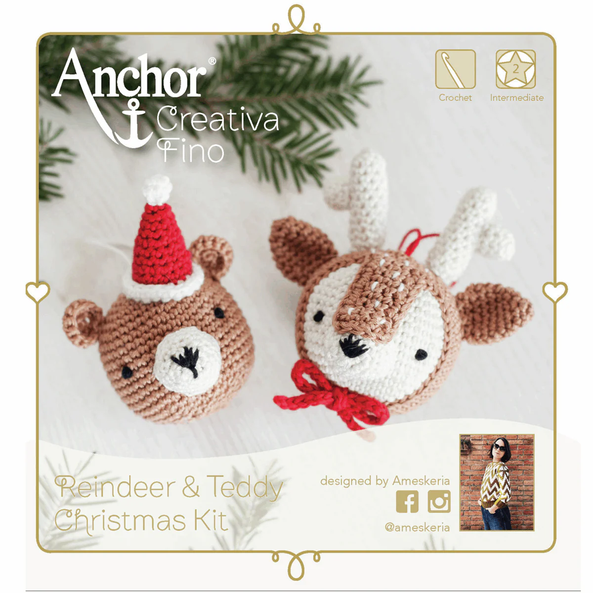 Anchor Crochet Kit: Amigurumi Christmas Reindeer & Teddy - Image 2