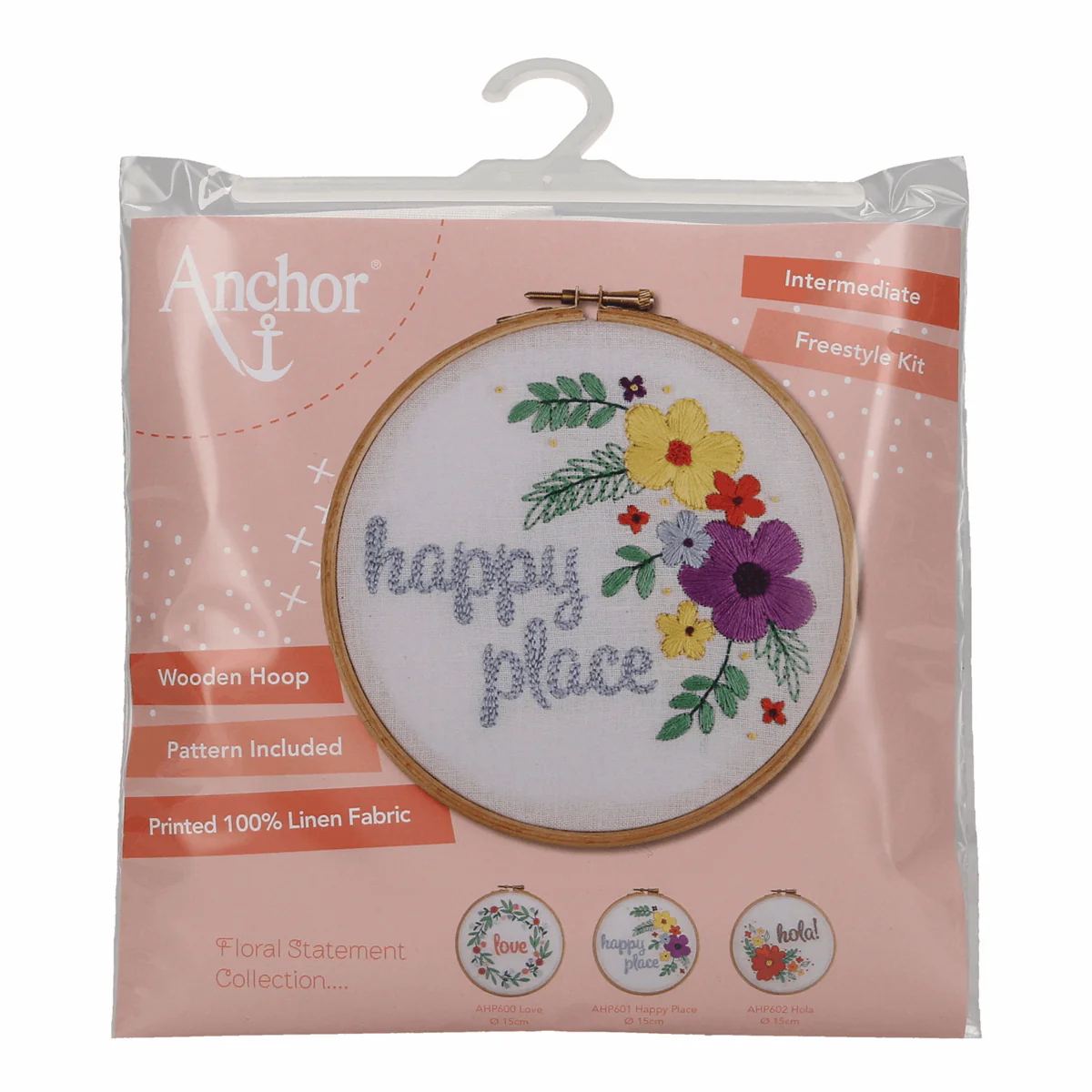 Anchor Embroidery Hoop Kit - Happy Place - Image 5