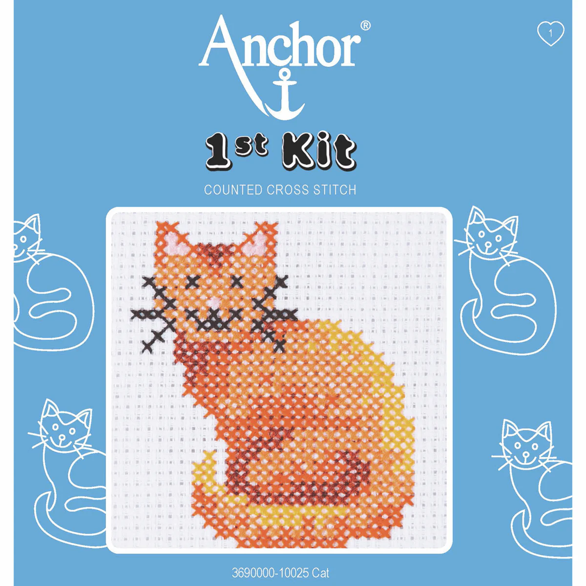 Anchor My 1st Counted Cross Stitch Kit - Cat - Image 2