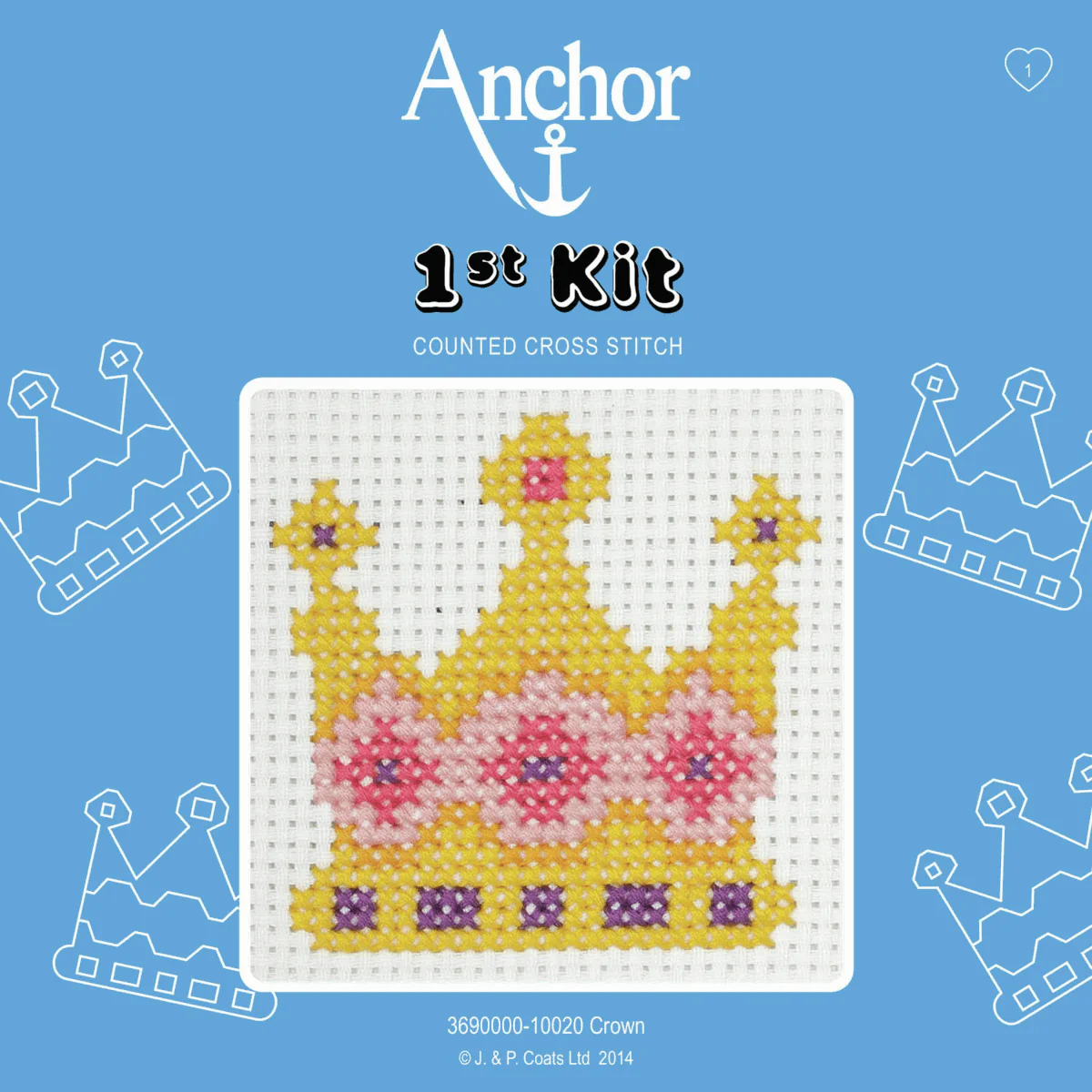 Anchor My 1st Counted Cross Stitch Kit - Crown - Image 2