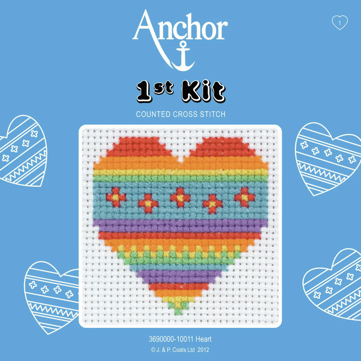 Anchor My 1st Counted Cross Stitch Kit - Heart - Image 2