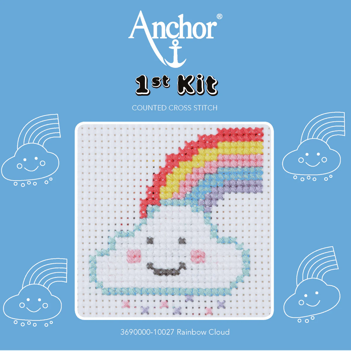 Anchor My 1st Counted Cross Stitch Kit - Rainbow Cloud - Image 2