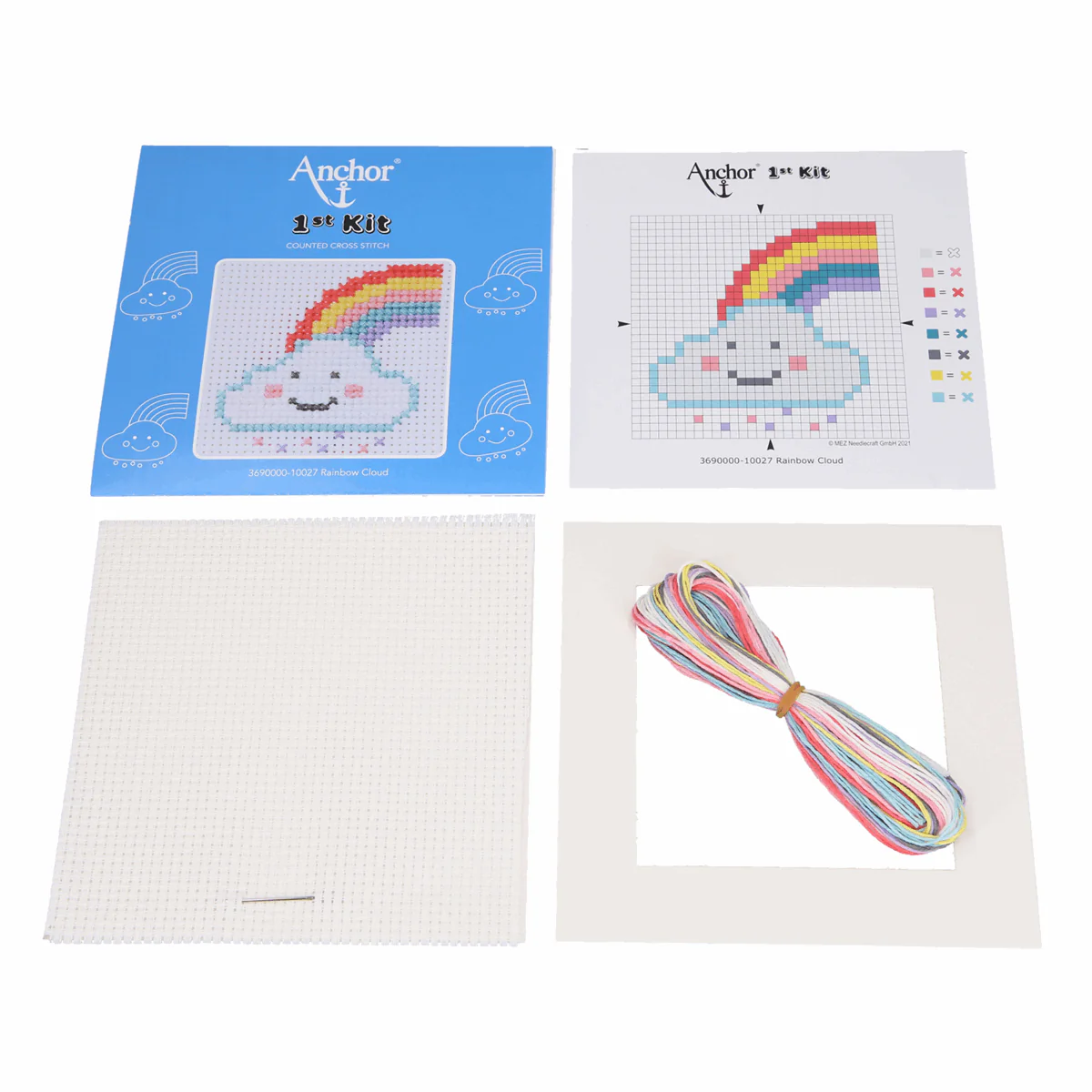 Anchor My 1st Counted Cross Stitch Kit - Rainbow Cloud - Image 4