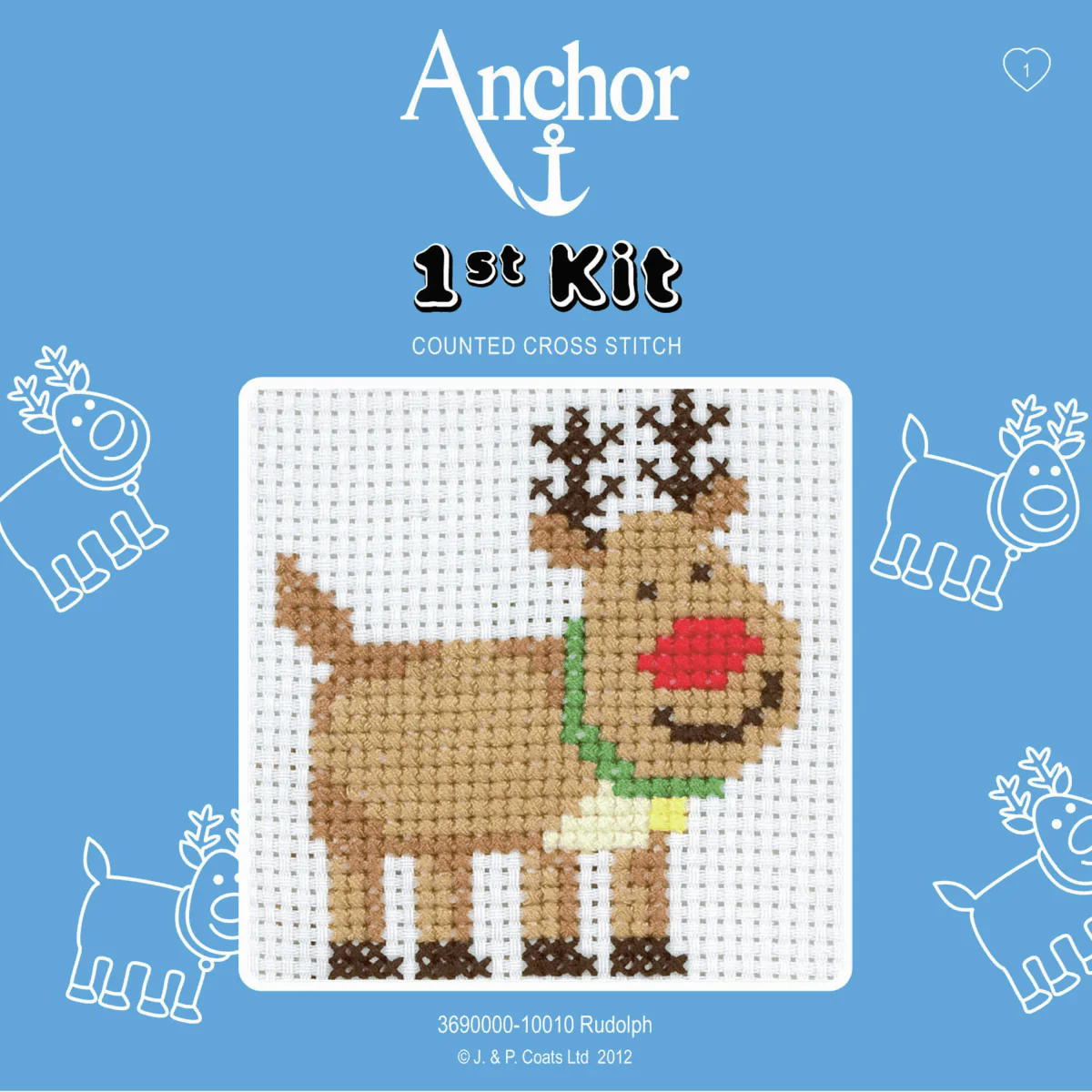 Anchor My 1st Counted Cross Stitch Kit - Rudolph - Image 2