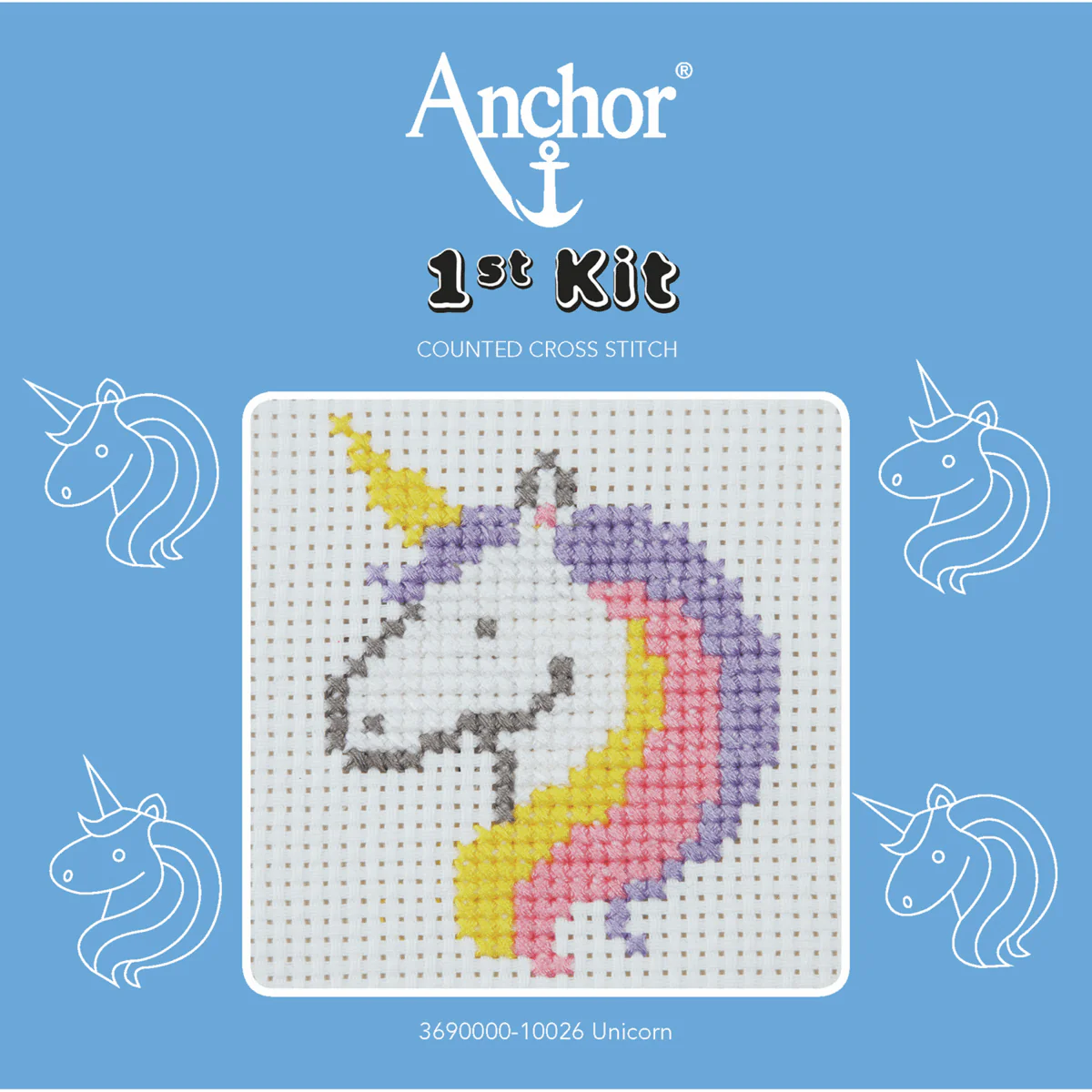 Anchor My 1st Counted Cross Stitch Kit - Unicorn - Image 2