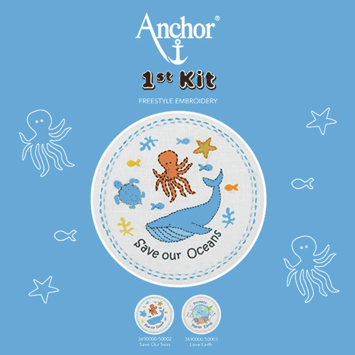 Anchor My 1st Embroidery Kit - Save Our Seas - Image 2