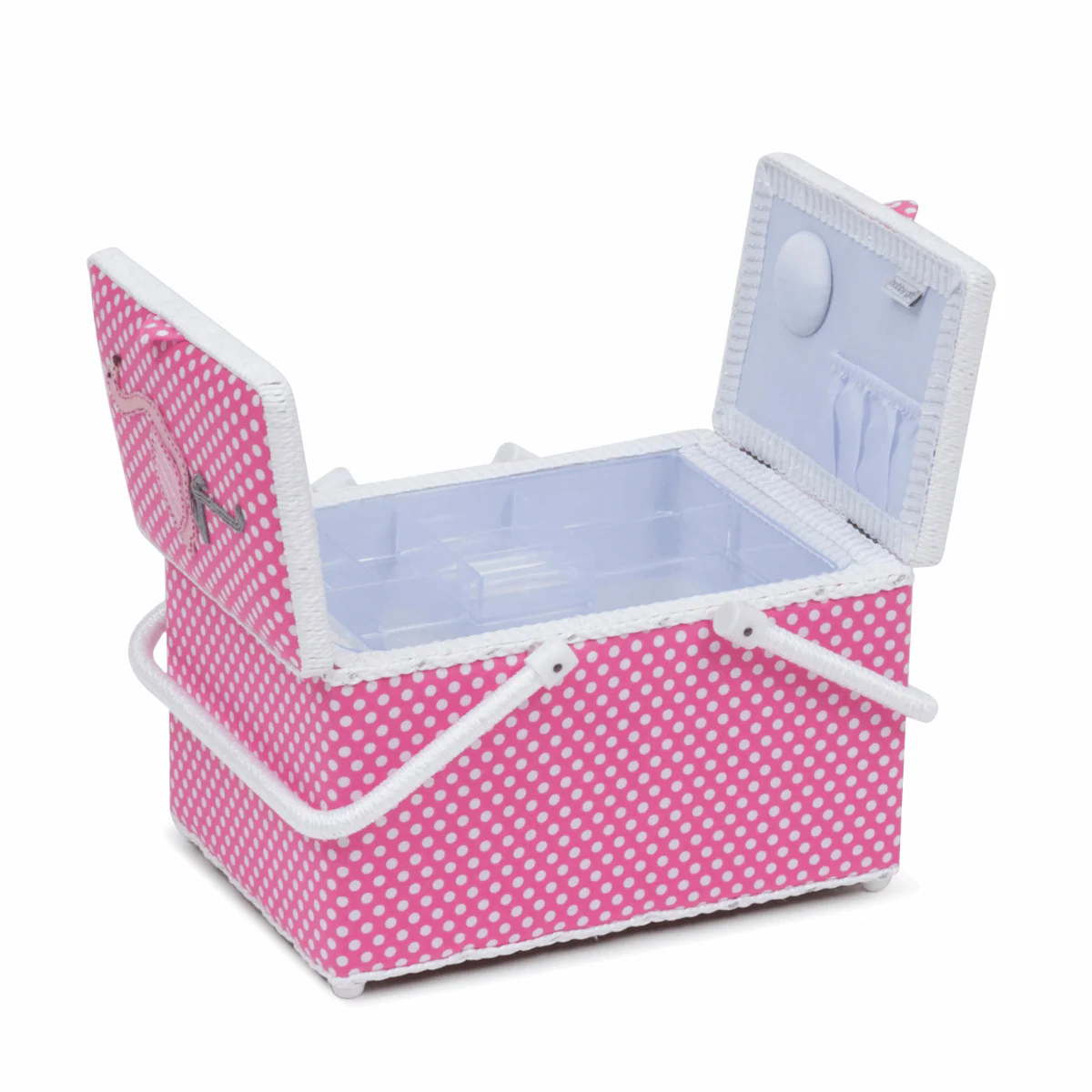Applique Flamingo Twin Lid Sewing Box - Large - Image 2