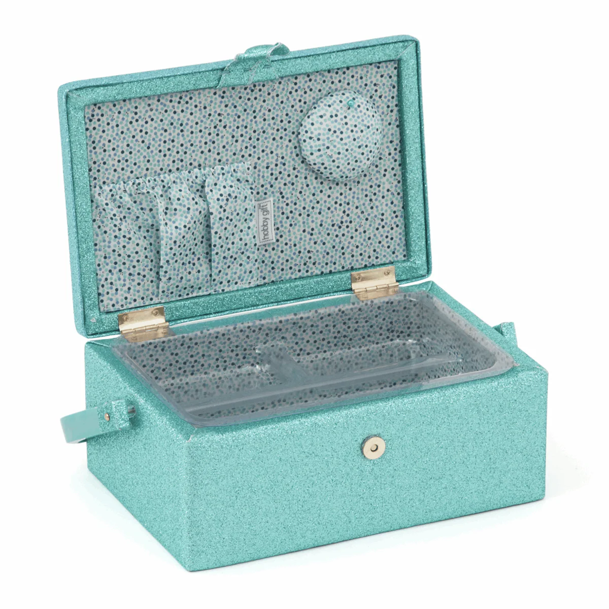 Aqua Glitter Sewing Box - Small - Image 2