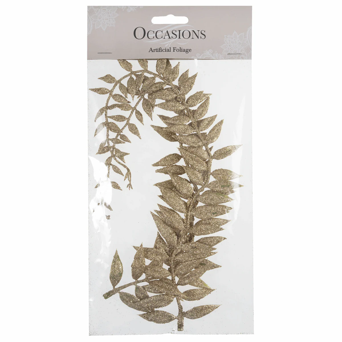 Artificial Gold Fern Leaves - 22cm (Pack of 2 Stems) - Image 2
