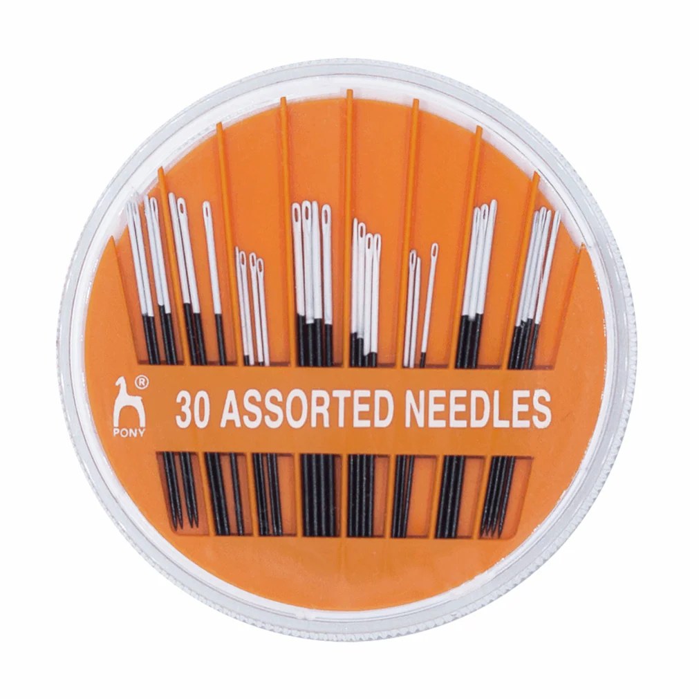 Pony Hand Sewing Needles - Assorted Black with White Eye - Image 2