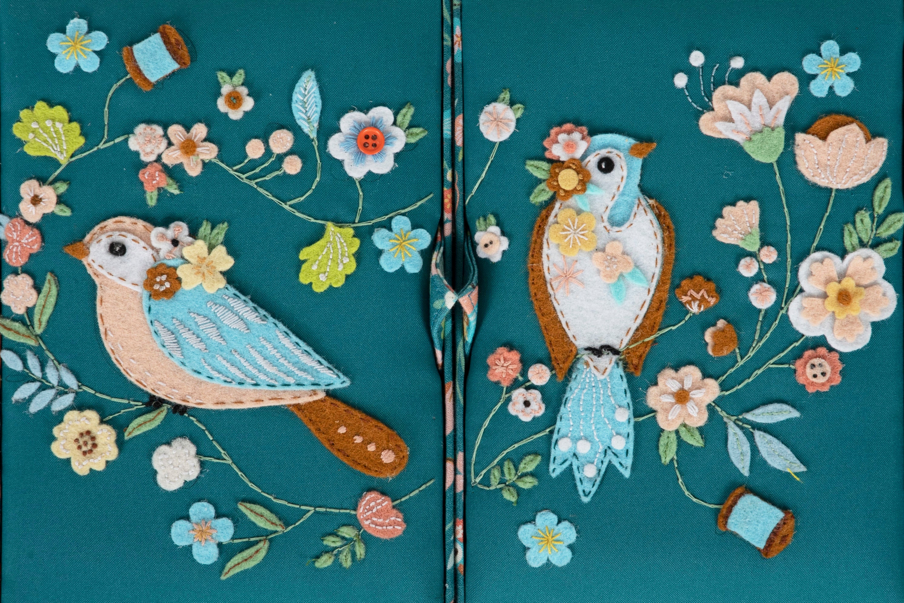 Bird Aviary Appliqué Sewing Box - Large - Image 4