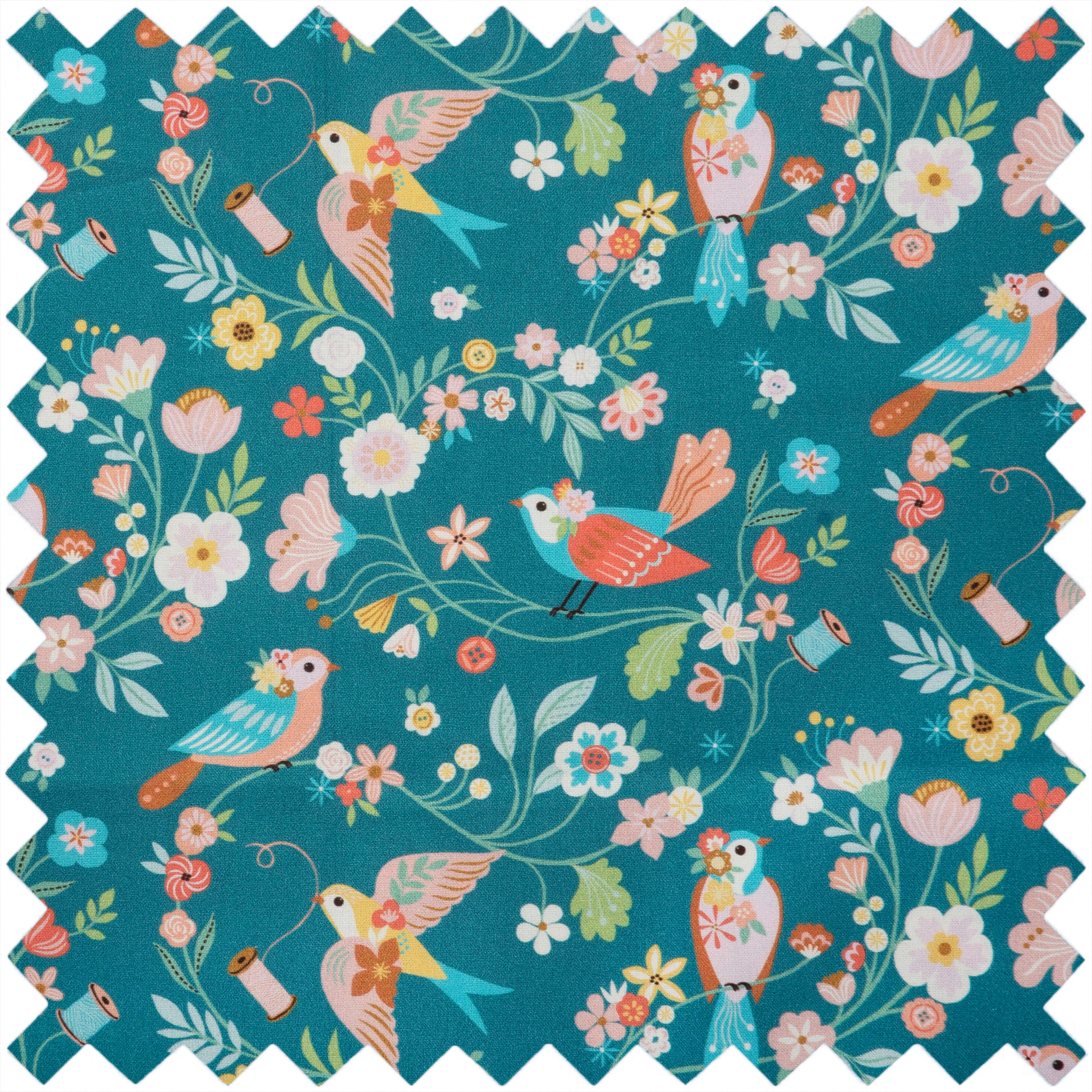 Bird Aviary Appliqué Sewing Box - Medium - Image 2