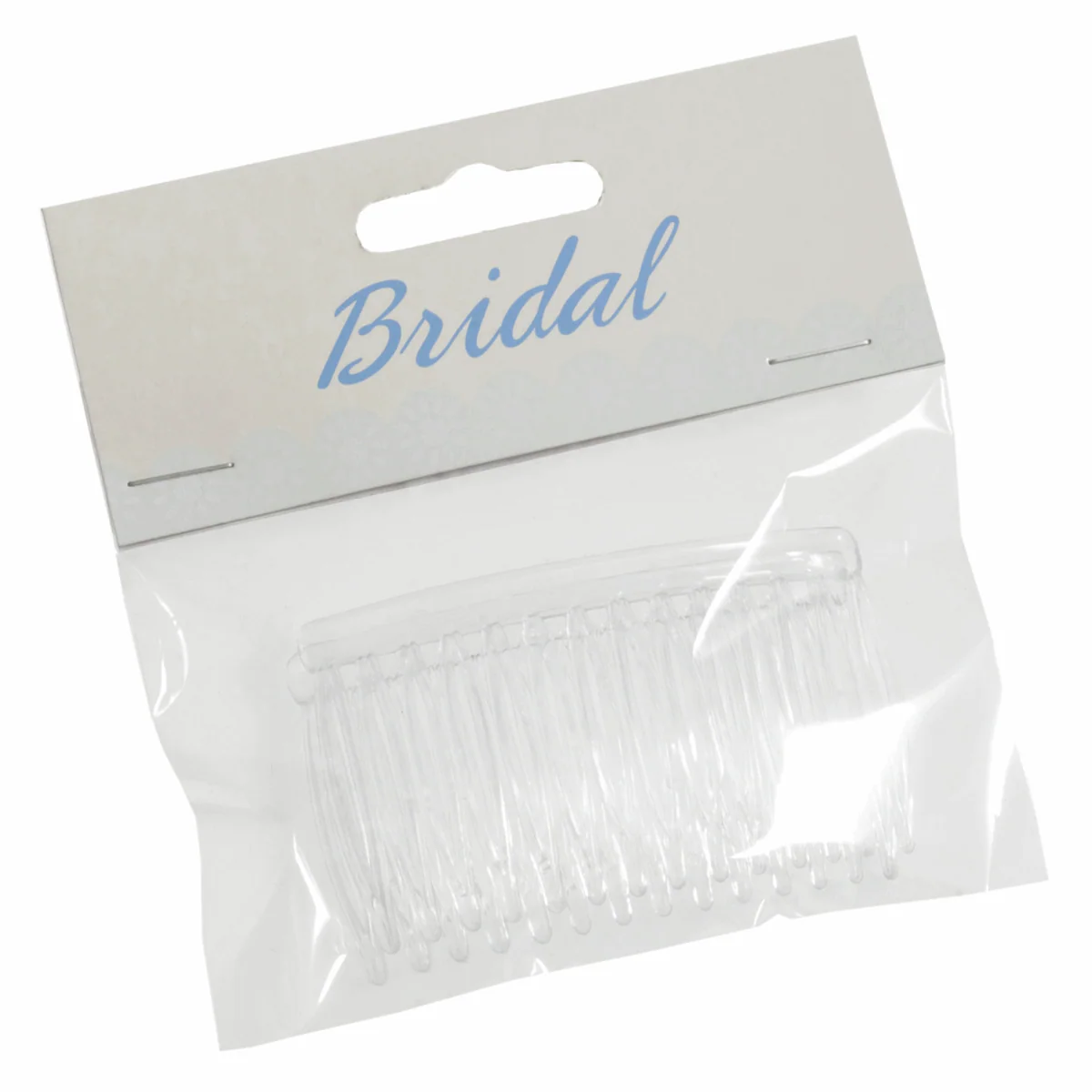 Bridal Clear Plastic Hair Comb Slides - 7cm (Pack of 2)
