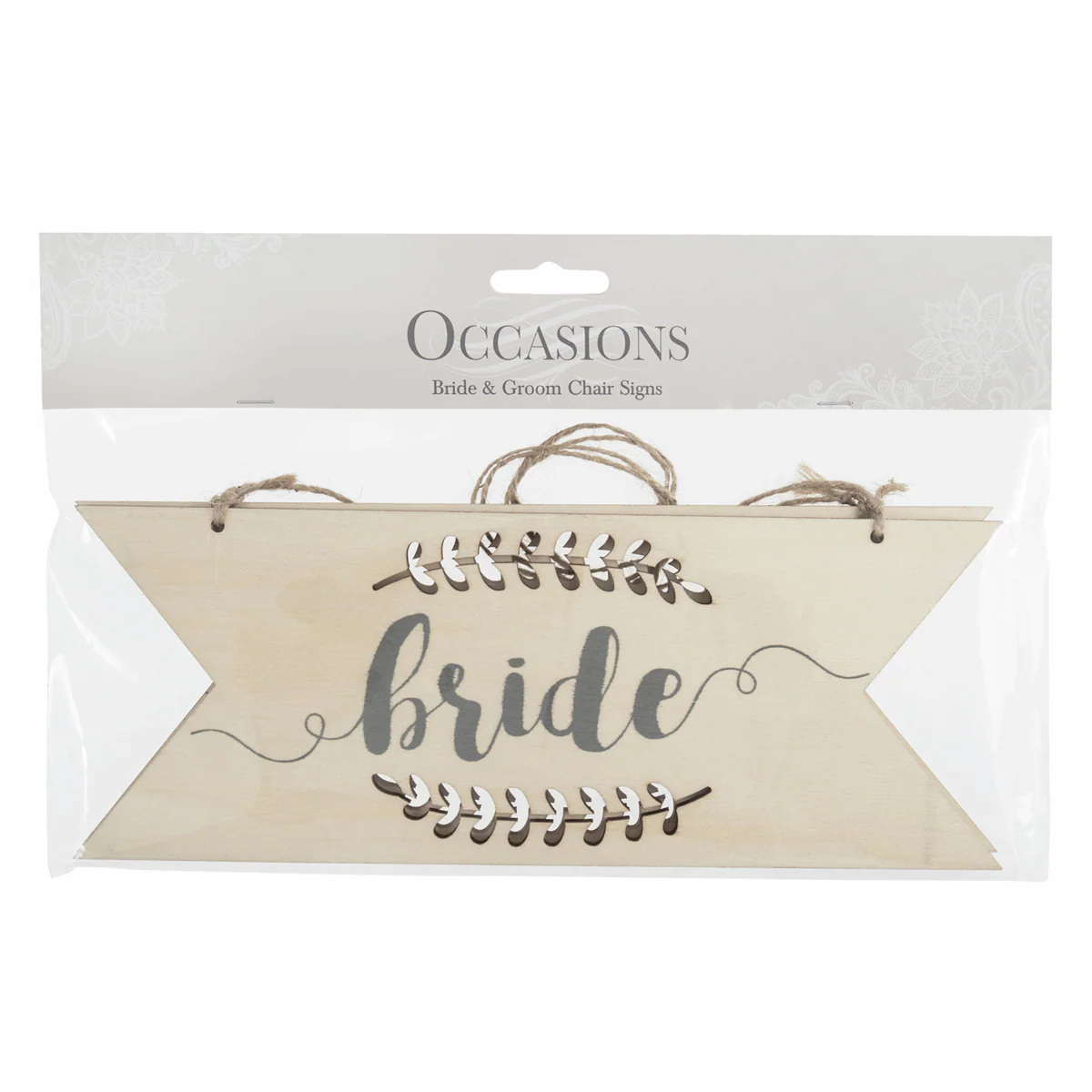 Natural Wooden Bride & Groom Chair Sign - Image 3
