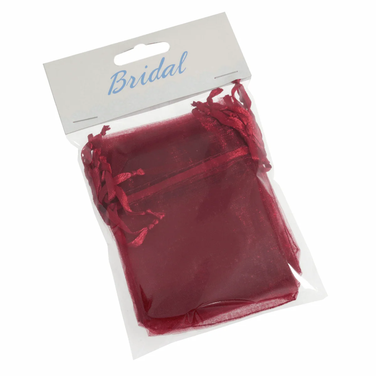 Burgundy Organza Wedding Favour Bags - 7.5 x 10cm (Pack of 10) - Image 2