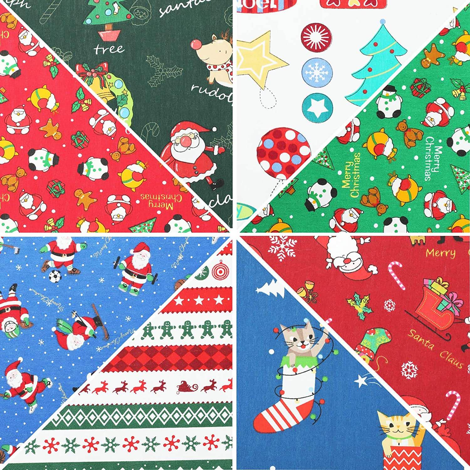 Christmas Fabric Mask Making Kit - 3 x masks, with fabric, elastic and nose bars - clearance - Image 2