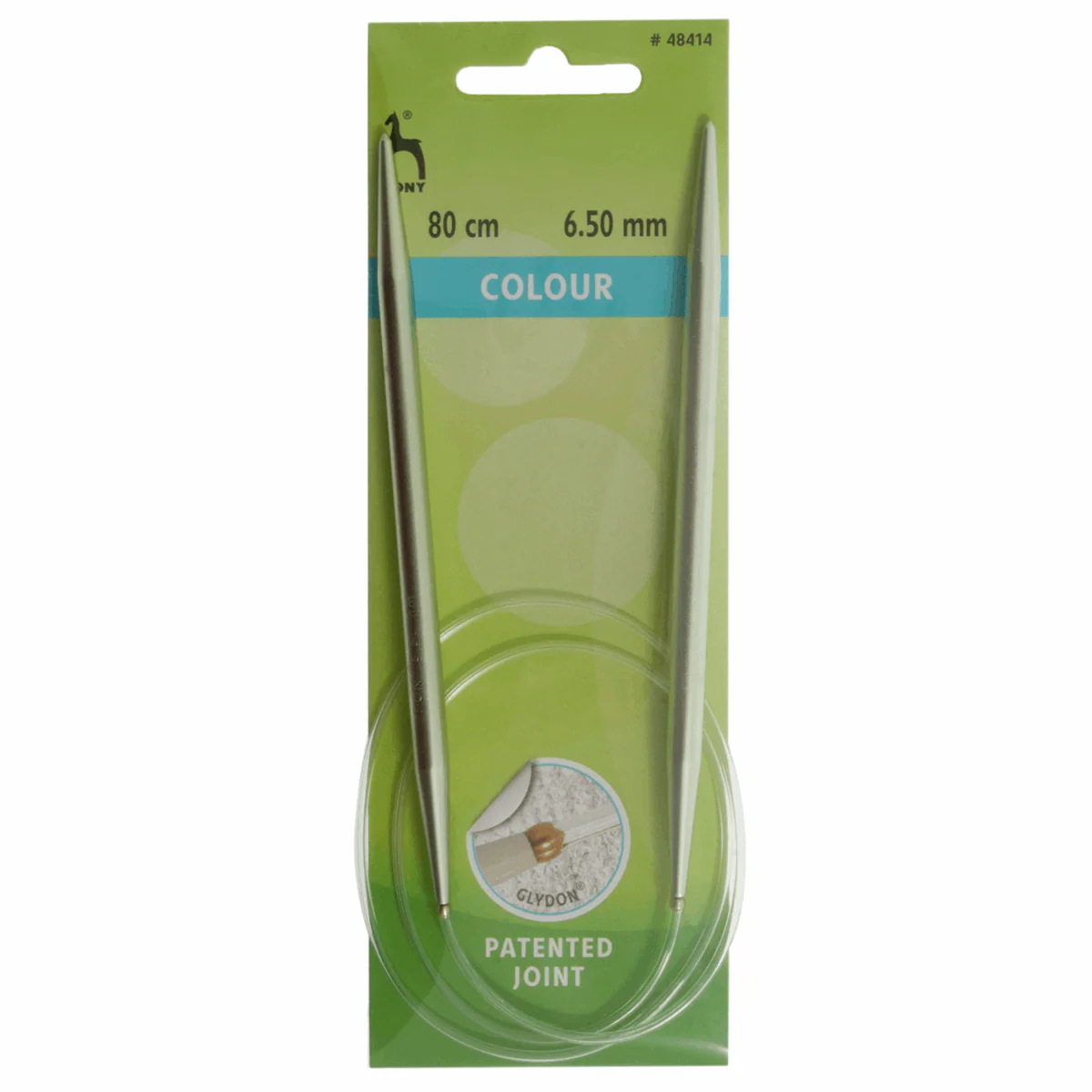 PONY Colour Circular Fixed Aluminium Knitting Pins - 80cm x 6.5mm