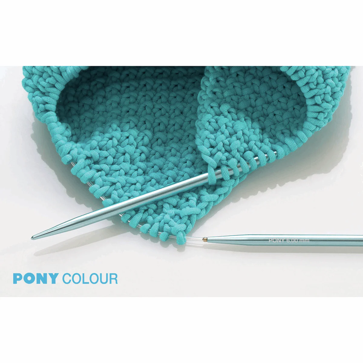 PONY Colour Circular Fixed Aluminium Knitting Pins - 80cm x 6mm - Image 2