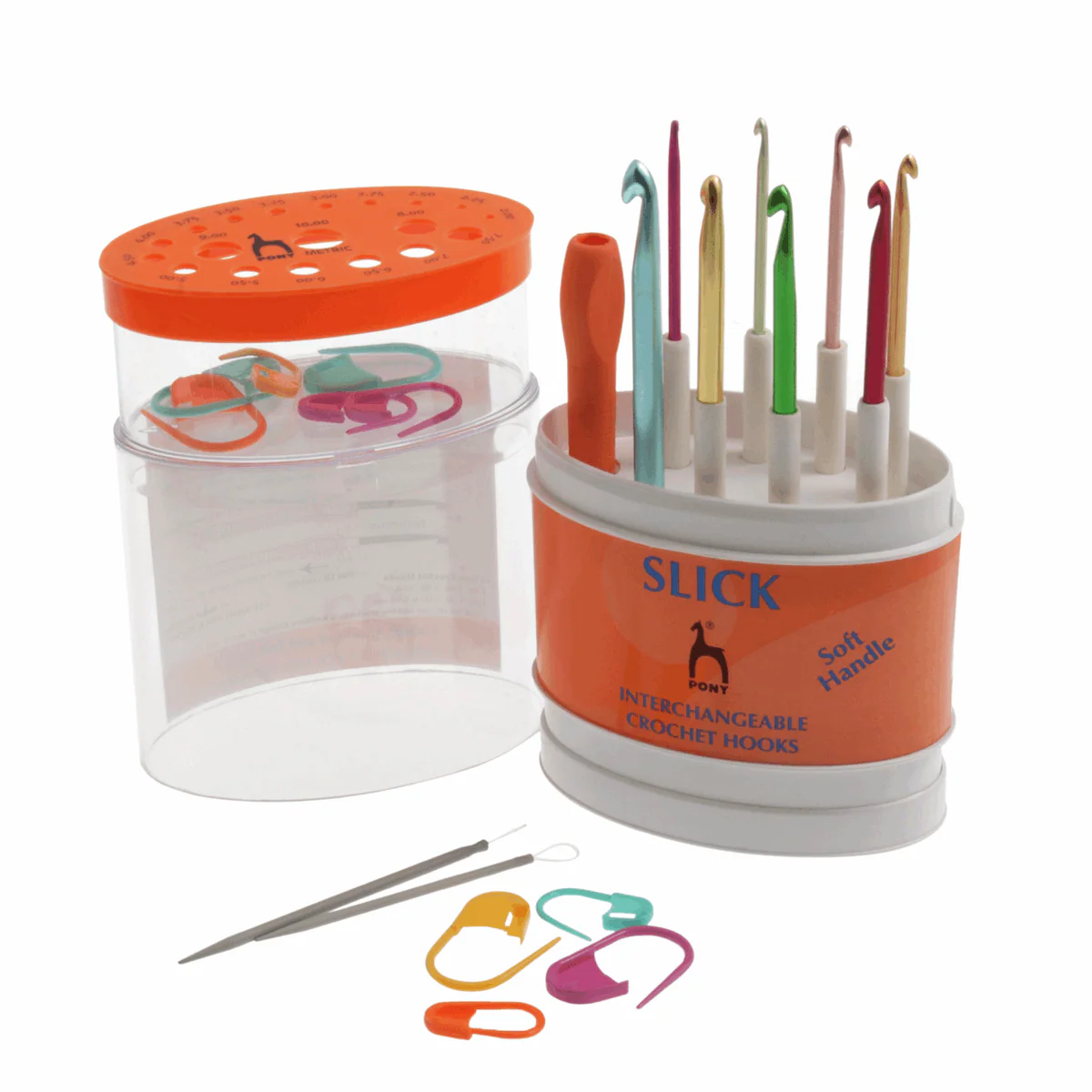 PONY Slick Anodised Aluminium Interchangeable Crochet Hooks - Assorted Sizes - Image 2