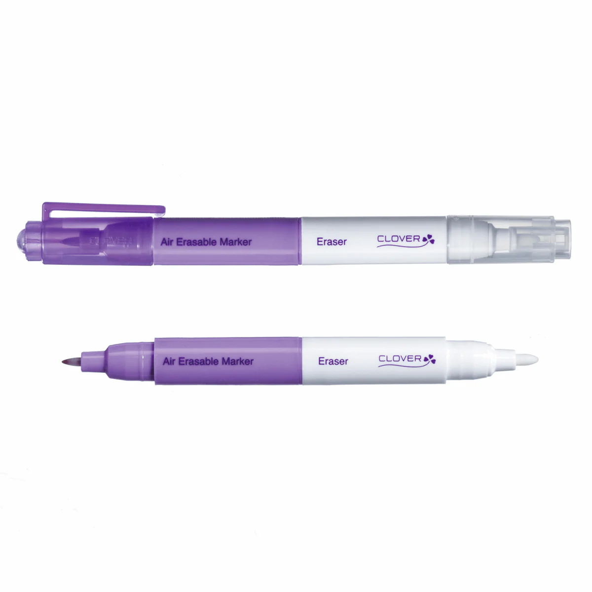 Purple Fine Air Erasable Fabric Marker with Eraser - Image 2