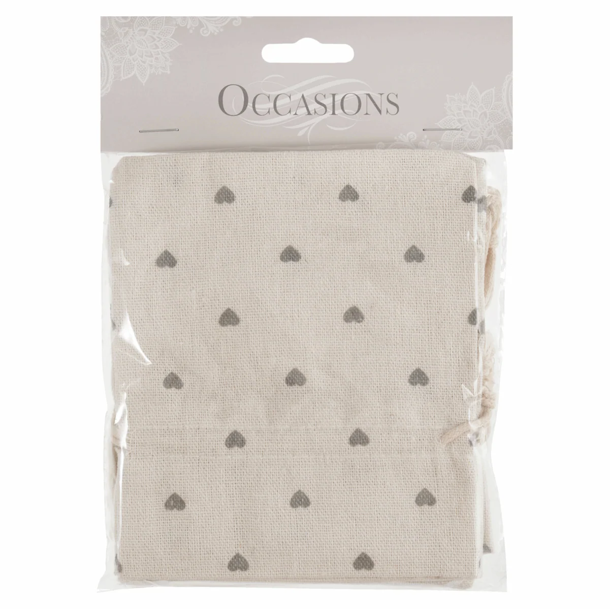Cotton Wedding Favour Bag with Hearts (Pack of 4) - Image 2
