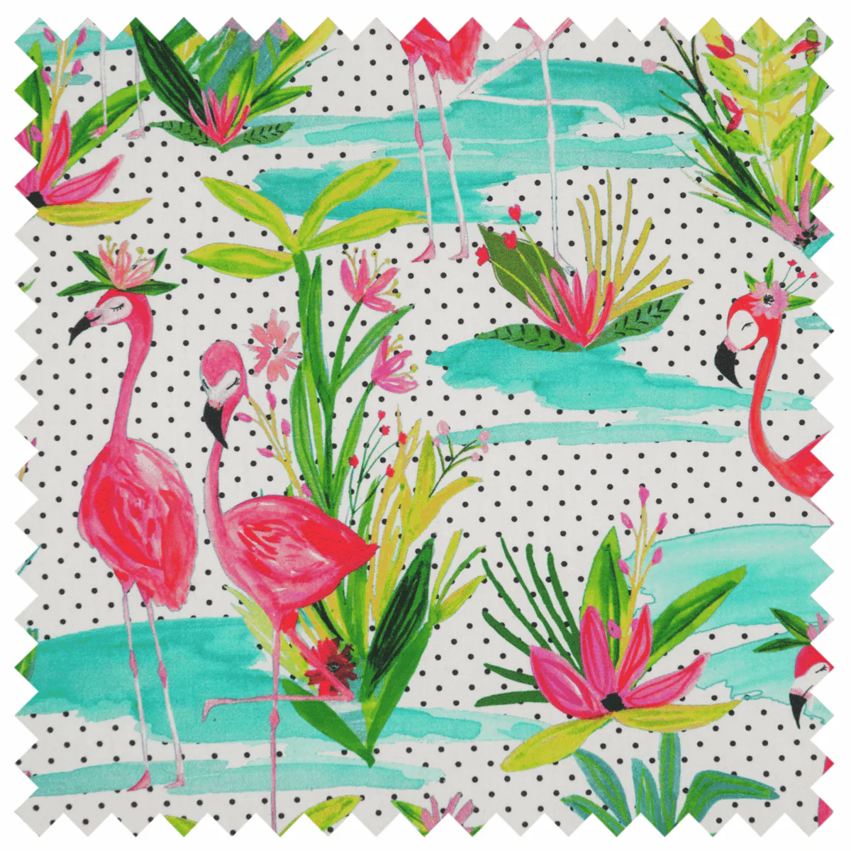 Craft Bag with Wooden Handles - Flamingos - Image 2