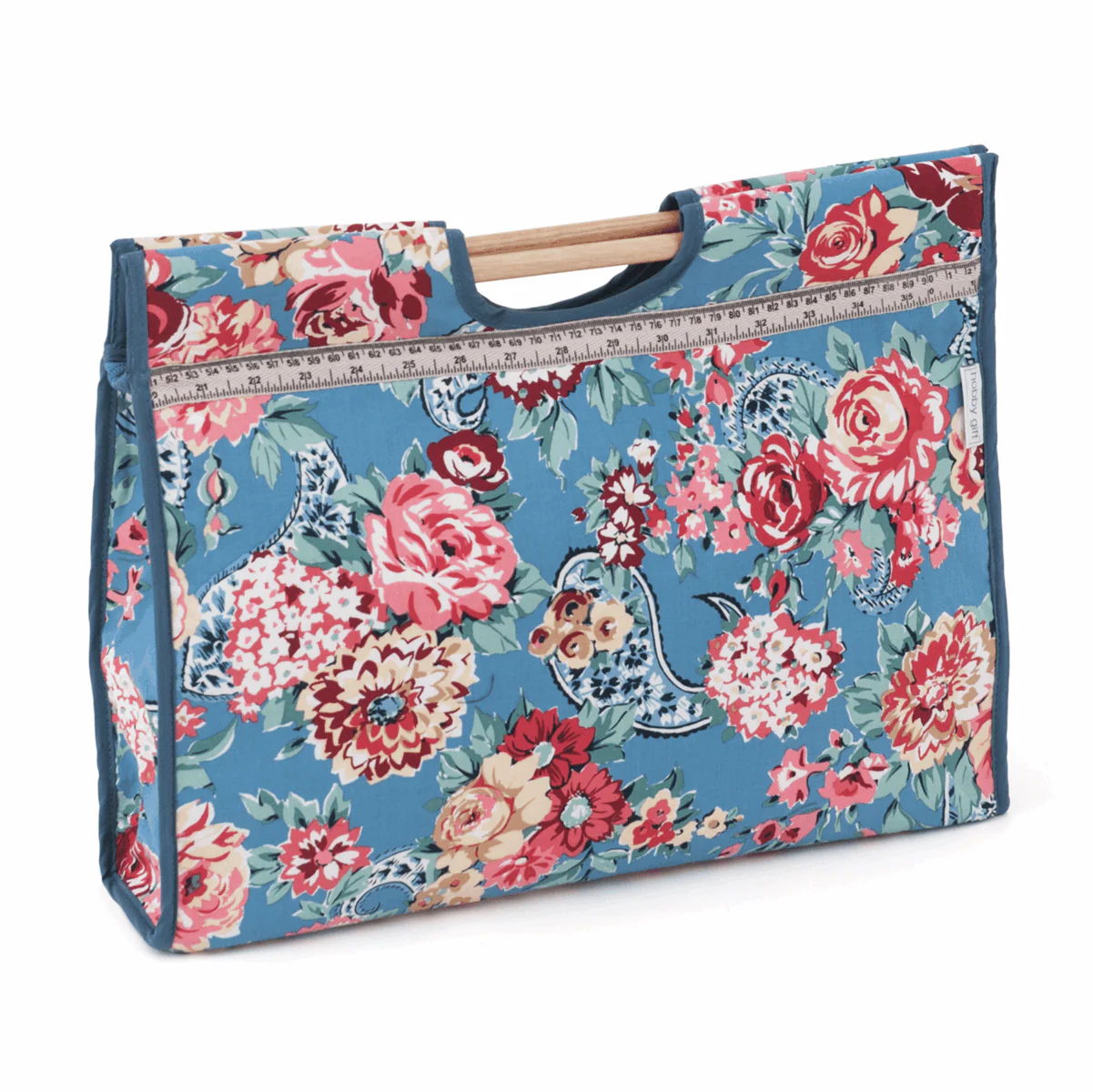 Craft Bag with Wooden Handles - Kashmir Rose