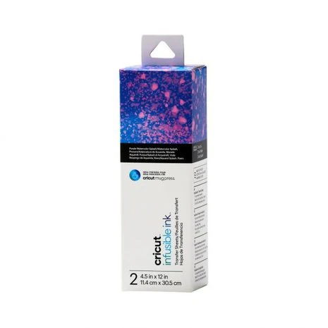 Cricut Infusible Ink Transfer Sheets - Purple Watercolor Splash 4.5x12 Inch (Pack of 2 Sheets)