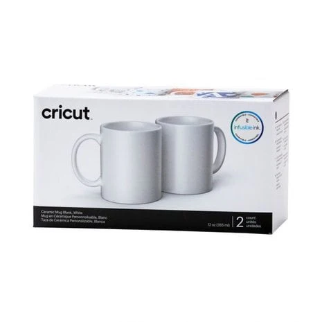 Cricut White Ceramic Blank Mug - 350ml (Pack of 2) - Image 2