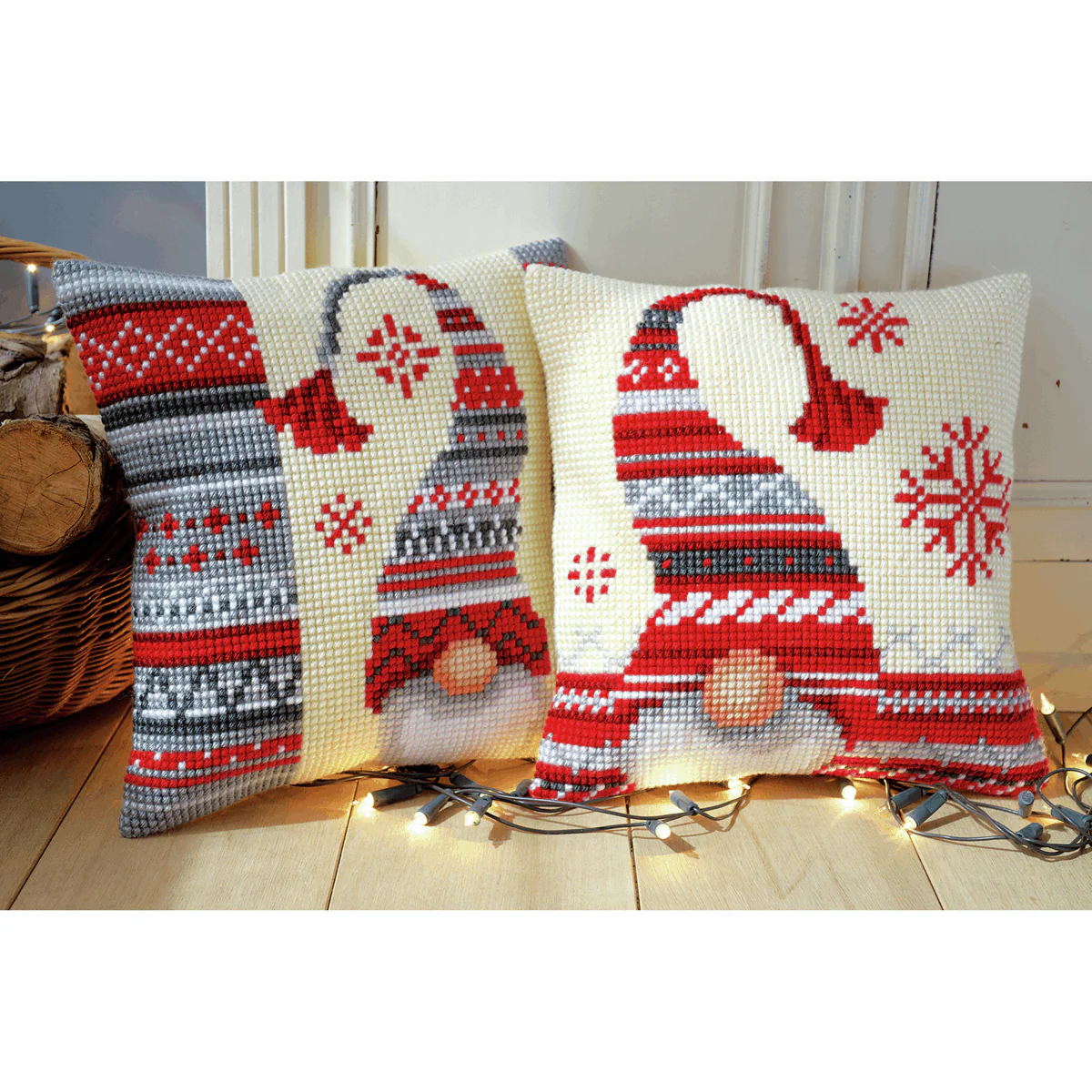 Cross Stitch Cushion Kit - Christmas Elf 2 - Image 2
