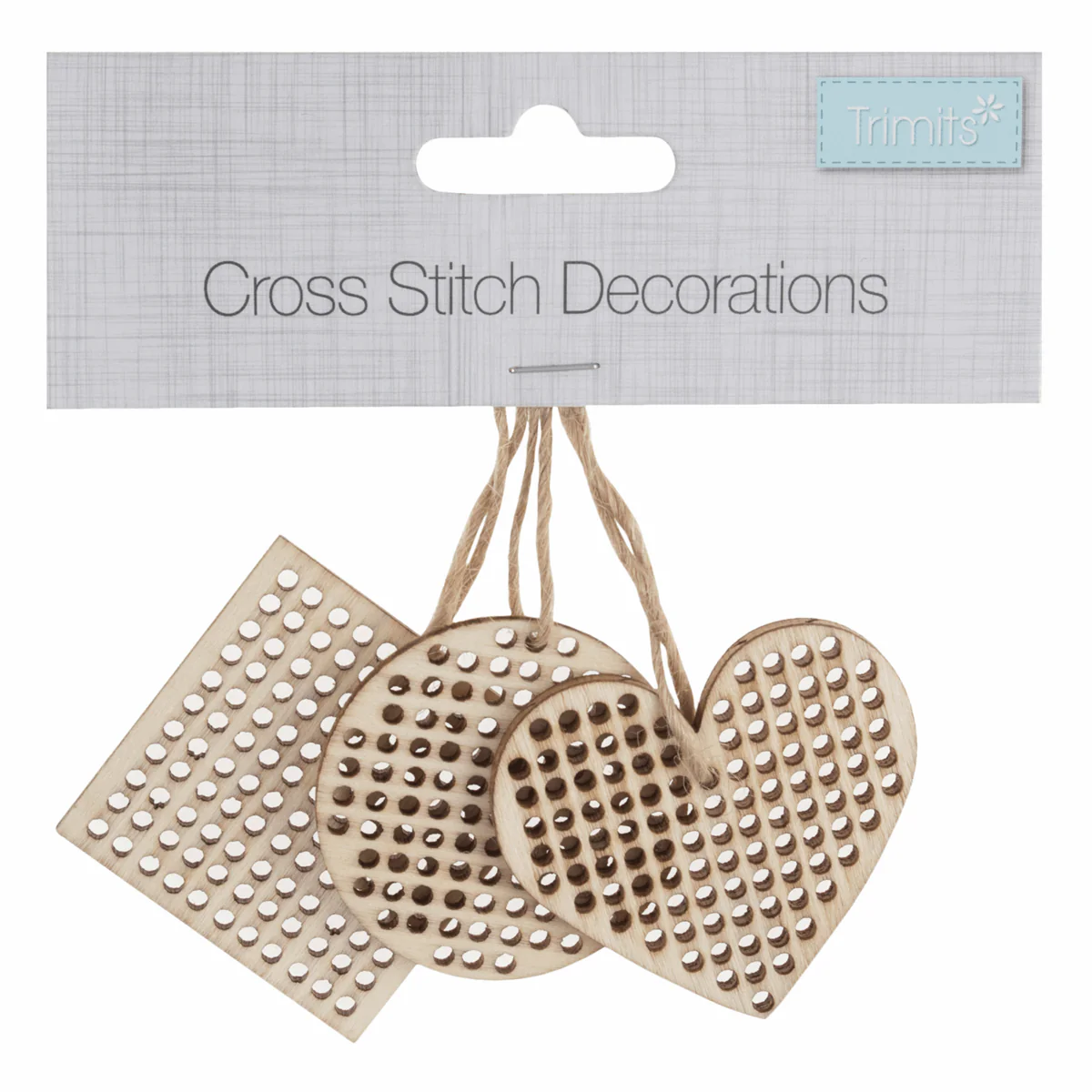 Trimits Cross Stitch Wooden Shape Decorations (Set of 3) - Image 2