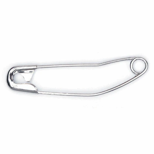 Curved Nickel Safety Pins x 60 - 38mm - Image 2