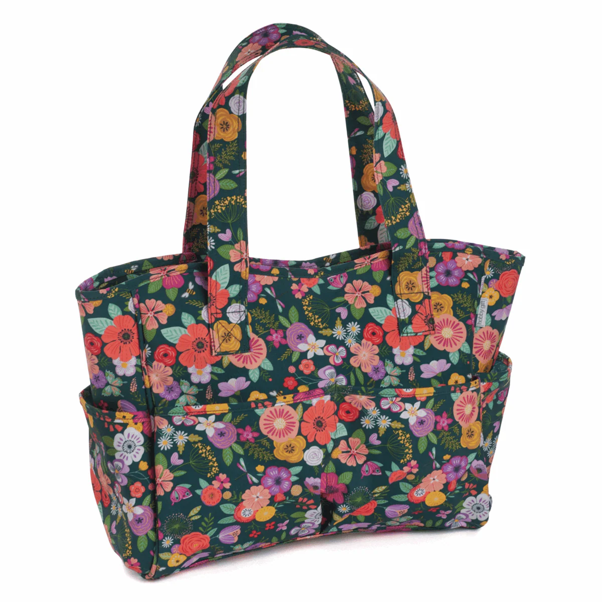 Deluxe Craft Bag - Teal Floral Garden - Image 2