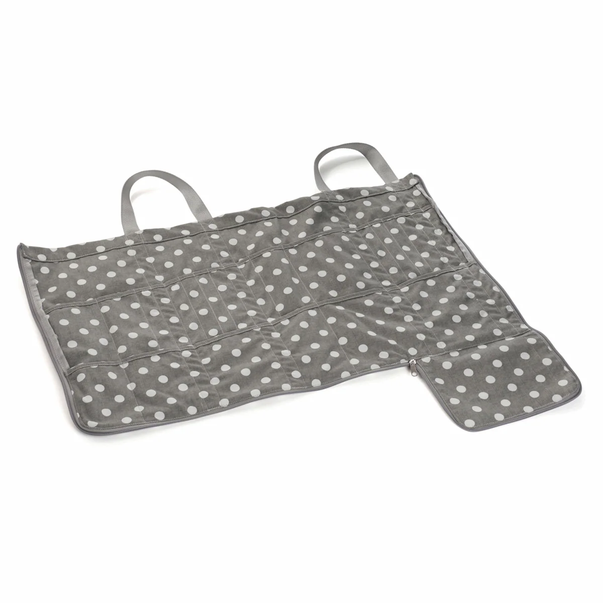 Deluxe Knitting Bag with Pin Storage (Reversible) - Grey Polka Dot - Image 2