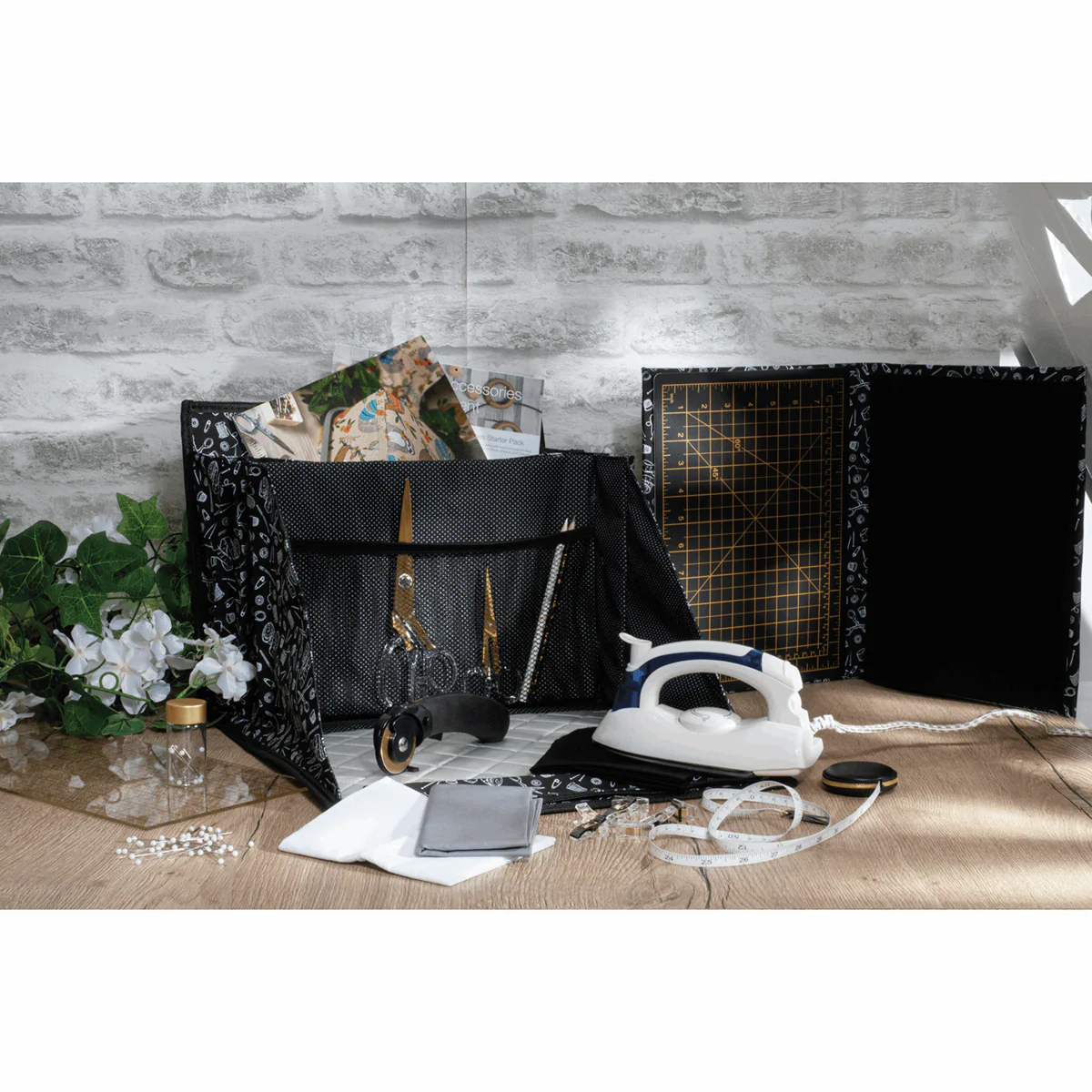 Deluxe Multi-Use Craft Bag - Gold Notions Print *Hemline Gold Edition* - Image 4