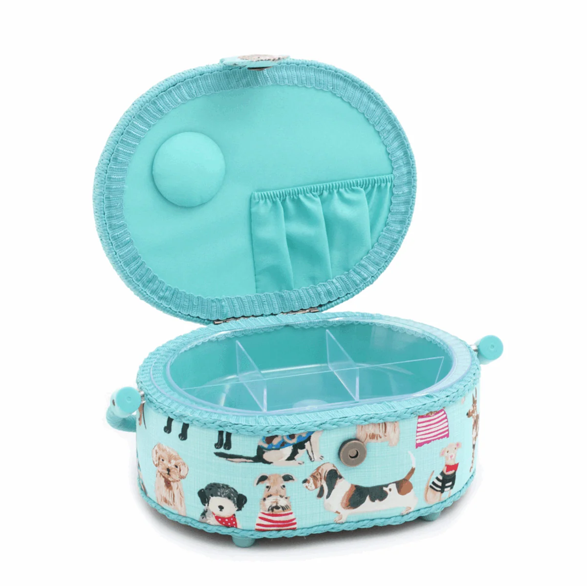 Dogs in Jumpers Sewing Box - Small Oval - Image 2