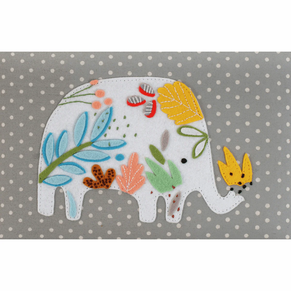 Elephants Rectangle Sewing Box with Appliqué Lid - Medium - Image 3