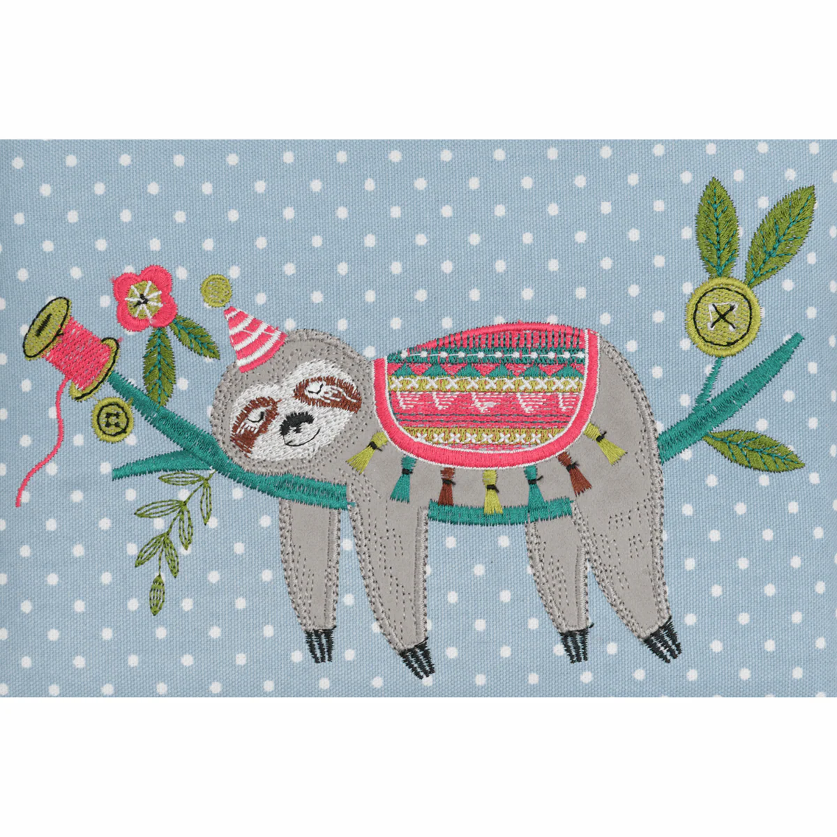 Embroidered Sloth Sewing Box - Medium - Image 3