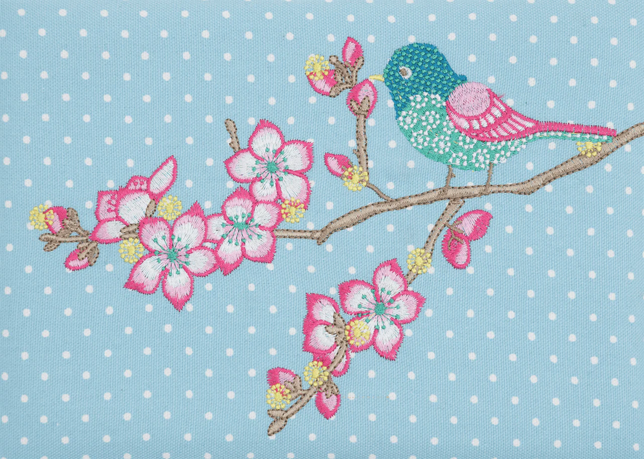 Embroidered Tweet Sewing Box - Medium - Image 3