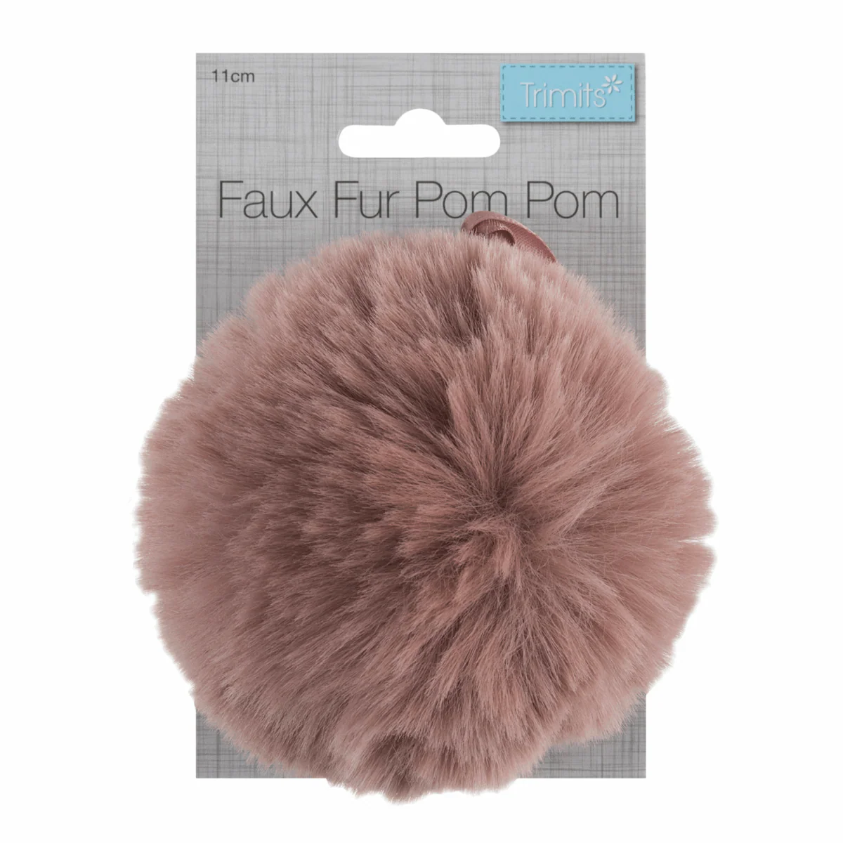 Trimits Faux Fur Super Fluffy Pom Pom - Pink 11cm - Image 2