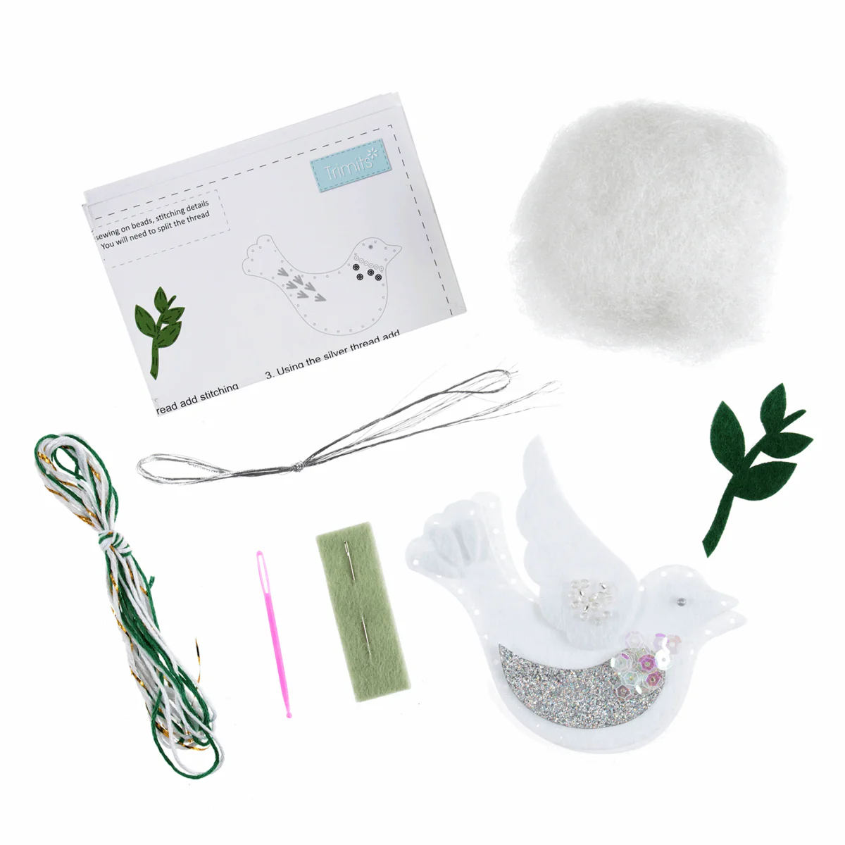 Trimits Felt Decoration Kit - Christmas Dove - Image 3