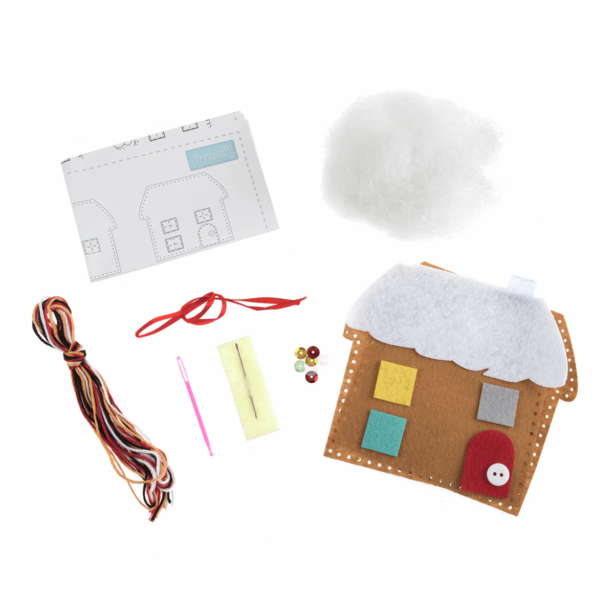 Trimits Felt Decoration Kit - Christmas Gingerbread House - Image 2