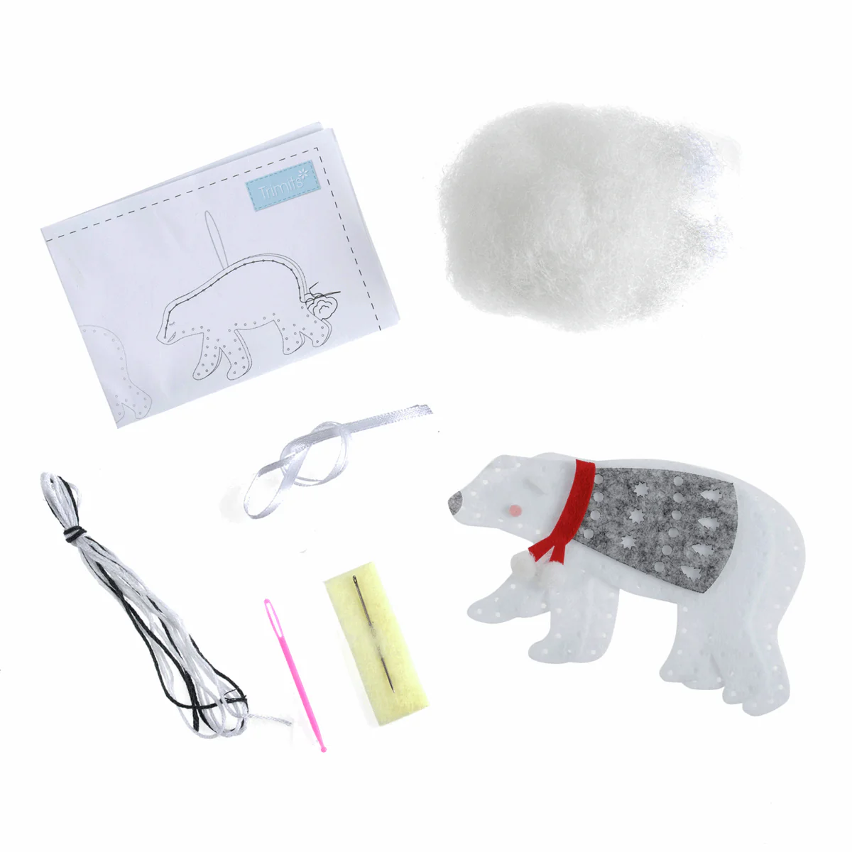 Felt Decoration Kit: Christmas: Polar Bear - Image 3