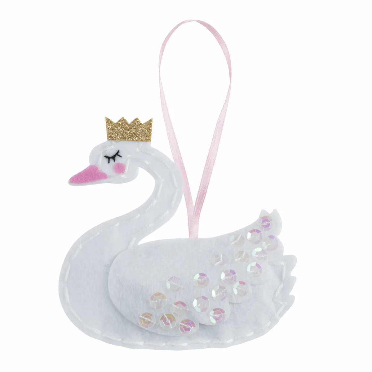 Felt Decoration Kit: Christmas: Swan with Crown - Image 3